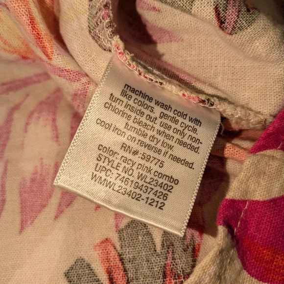 White Stag women's tropical linen blend shirt , size XL ( 16-18 ) - Picture 7 of 8